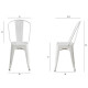 Chaise en métal blanc - L 44 x P 45 x H 85 cm - DARA
