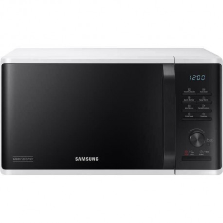 Micro-ondes solo 23L - SAMSUNG - MS23K3555EW - Blanc - Contrôle électronique + bouton - Fonction maintien au chaud