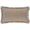 Coussin déhoussable avec contour frange - 30 x 50 cm - Beige lin