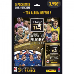 PANINI - Rugby 2021-22 Top 14 - Pack pour démarrer la Collection : Album + 5 Pochettes