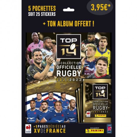 PANINI - Rugby 2021-22 Top 14 - Pack pour démarrer la Collection : Album + 5 Pochettes