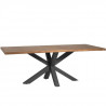 Table a manger - Décor noyer et noir - L 200 x P 100 x H 76 cm - NOA