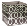 COMPO Boîte de rangement/tiroir pour meuble en tissu  - 27 x 27 x 28 cm - Motif Circulaire - Marron et blanc