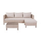 Salon de jardin en résine tressée avec coussins - 3 personnes - Cuba - Beige