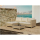 Salon de jardin en résine tressée avec coussins - 3 personnes - Cuba - Beige