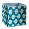 COMPO Boîte de rangement/tiroir pour meuble en tissu - 27 x 27 x 28 cm - Motif 60's - Bleu et bleu nuit