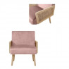 ARCHI Fauteuil Cannage + Finition nid d'abeille - Velours Rose poudré - L 64 x P 72 x H 75 cm