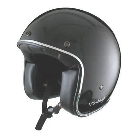 AMX Casque jet Vintage 2 noir verni