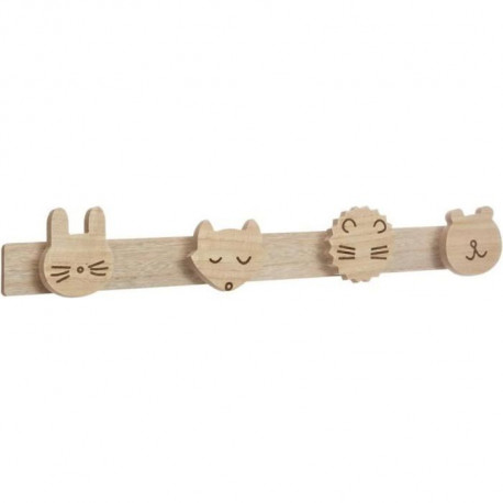 FOR KIDS Patere en bois Wild 4 crochets