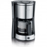 SEVERIN KA4822 Cafetiere filtre Type, 10 tasses, Capacité : 1,4 L, Arret automatique, verseuse en verre, 1 000 W, Inox / Noir