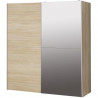 ULOS Armoire - Chene sonoma - 2 portes coulissantes + miroir - Chambre - L 170,3 x P 61,2 x H 190,5 cm