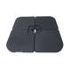 Lot de 4 dalles 15 L a lester pour parasol  - 50 x 50 x 7 cm - HDPE - Noir