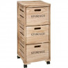 Tour de rangement 3 tiroirs en bois style Cagette