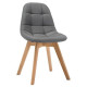 ANYA Lot de 2 chaises de salle a manger - Style scandinave - Tissu gris - L 44 x P 50 x H 84 cm