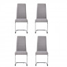 JANE Lot de 4 chaises - Tissu gris - Pied chromé - L 42 x P 56 x H 99 cm