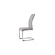 JANE Lot de 4 chaises - Tissu gris - Pied chromé - L 42 x P 56 x H 99 cm
