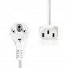 NEDIS Power Cable - Schuko Male Angled - IEC-320-C13 - 2.0 m - Blanc