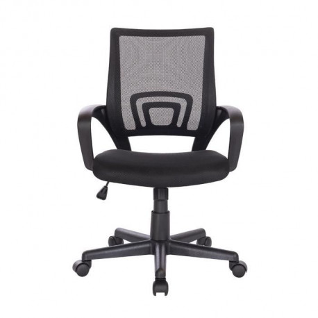 KITA Chaise de bureau ajustable - Noir - L 57 x P 56 x H 88/100 cm