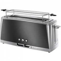 RUSSELL HOBBS 23251-56 Toaster Grille-Pain Luna, Spécial Baguette, Cuisson Rapide, Chauffe Viennoiserie - Gris