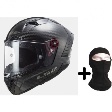 LS2 Casque Intégral Thunder Gloss Carbon + Cagoule