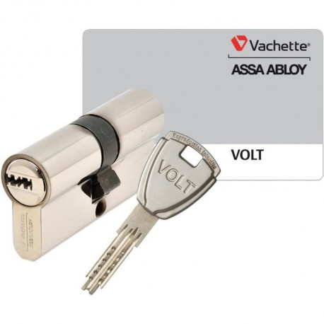 Vachette VOLT Cylindre de Serrure Débrayable 30x30 mm pour Porte Entrée, 6 Goupilles, 4 Clés Incopiables