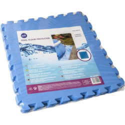 GRE Lot de 9 Dalles de protection de sol en mousse bleu 50 x 50 cm ép 4 mm (tapis de sol pour piscine hors sol ou spa gonflable)