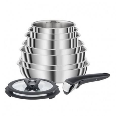 Set 10 pièces Seb Compact Inox