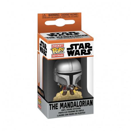 Figurine Funko Pop Keychain Mandalorian Mando with Blaster
