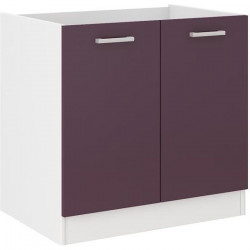 ULTRA Meuble bas de cuisine sous évier L 80 cm - Aubergine mat