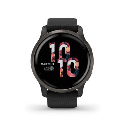 Montre connectée Garmin Collection Venu 2 Gris avec bracelet Noir