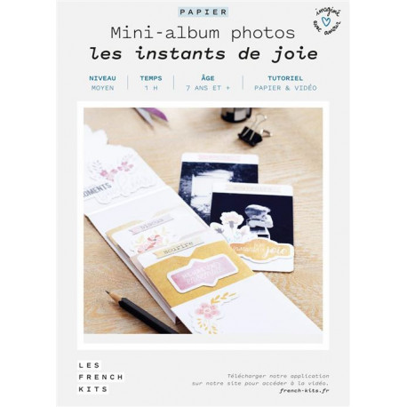 Kit créatif French kits pour créer Mini-album Photo Instants de joie en papier