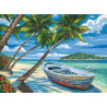 Peinture par numéro Figured'Art Barque sous les cocotiers 40x50 cm