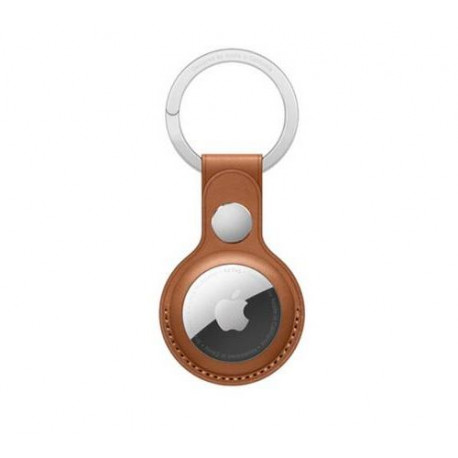 Porte-cles en cuir AirTag Marron
