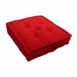 Coussin de sol Grand Format 100% Coton 60x60x15 cm ROUGE