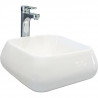 ONDEE - Vasque carré arrondi a poser ETY - Blanc - 41cm - Céramique - Sans trop plein