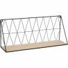 Etagere murale filaire en fer et MDF - Noir