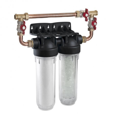 CPED Filtre duplex Pilotéphos 3 en 1 antitartre, corrosion et impuretés avec by pass intégré