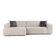 Canapé d'angle gauche 5 places - Tissu Gris - Contemporain - L 286 x P 129 x H 76 cm - FRANKLIN