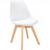 BJORN Chaise de salle a manger - Simili blanc - Scandinave - L 48,3 x P 61 cm