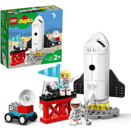LEGO 10944 DUPLO Town Mission de la navette spatiale Jouet fusée pour enfants 2 ans et + avec figurines d'astronautes