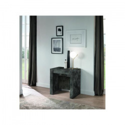 Table Console extensible - Effet oxyde - L 254 x P 79 x H 78 cm - ISABELLA