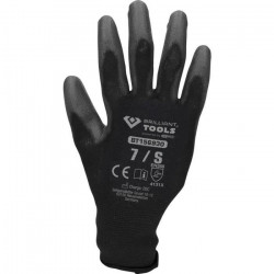 Brilliant Tools - Gants en tricot microfin, noir, S| 12 paires