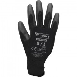 Brilliant Tools - Gants en tricot microfin, noir, L | 12 paires