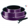 TEFAL L2019302 Ingenio Essential Batterie de cuisine 4 p, Tous feux sauf induction, Poele, Casserole, Sauteuse, Fabriqué en F…