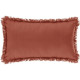 Coussin déhoussable avec contour frange - 30 x 50 cm - Orange