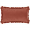 Coussin déhoussable avec contour frange - 30 x 50 cm - Orange