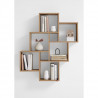 LAURIO 2 Etagere murale 6 compartiments - 81,5 x 94,5 x 16 cm - Panneau mélaminé - Décor chene antique