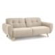 HEXAGONE - MORA Canapé Fixe 3 places - Tissu Beige - L 194 x P 93 x H 78 cm