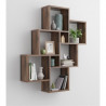 LAURIO 2 Etagere murale 6 compartiments - 81,5 x 94,5 x 16 cm - Panneau mélaminé - Décor Old style marron foncé