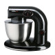 KITCHEN COOK Robot Pétrin AK80 Black - 1000W - Bol Inox 5L pour 2kg max - 4 vitesses - Kit pâtisserie - Robuste et maniable